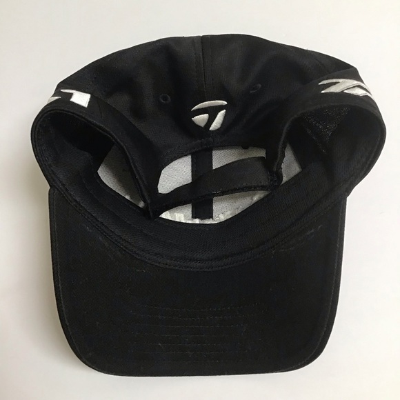 TaylorMade Golf Hat White Black M1 TP5 Hook Loop Strap Back Tour Cap Embroidery - Picture 8 of 11